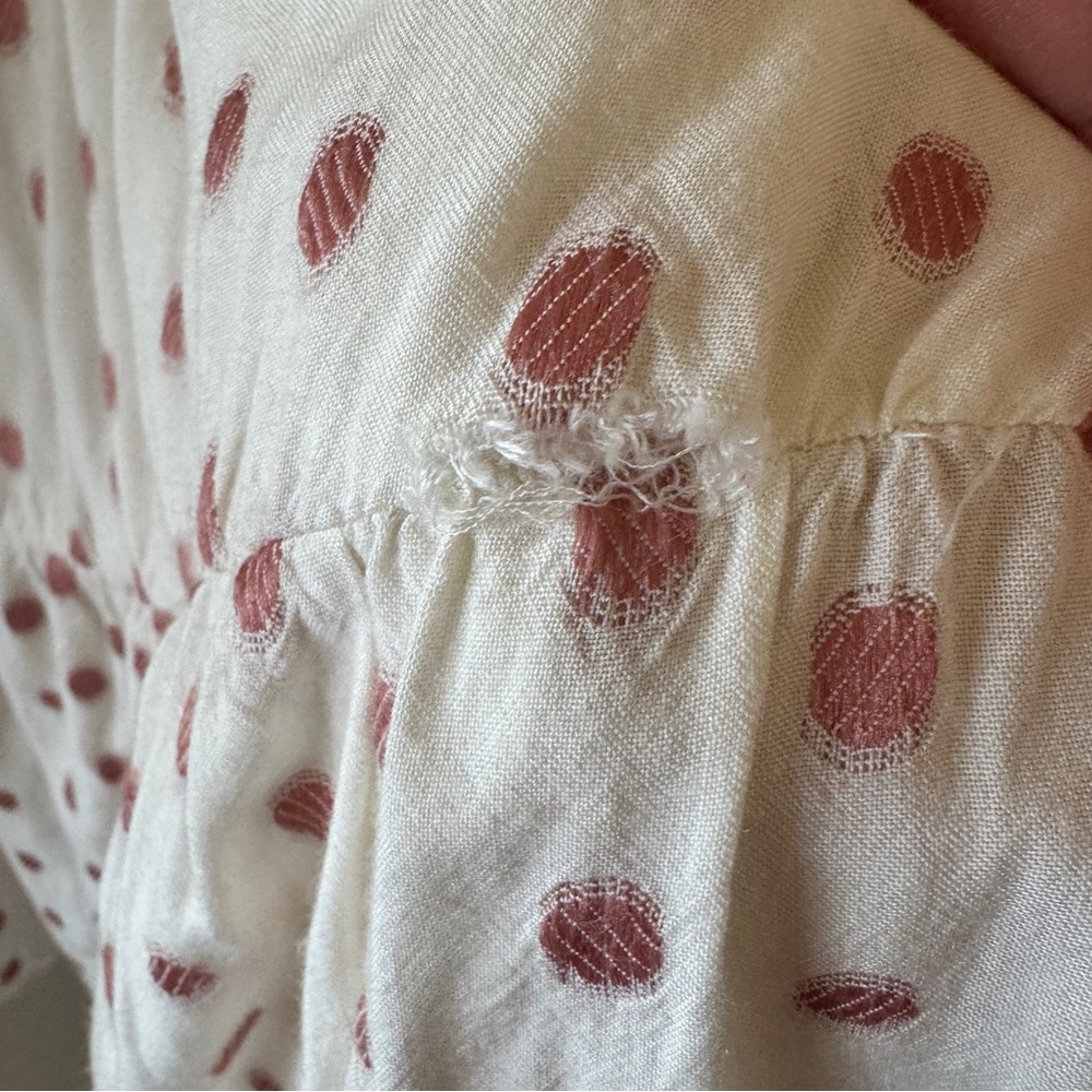 Sim & Sam Polka Dot Puff Sleeve Milkmaid Mini Dress Cottagecore L - Picture 12 of 12